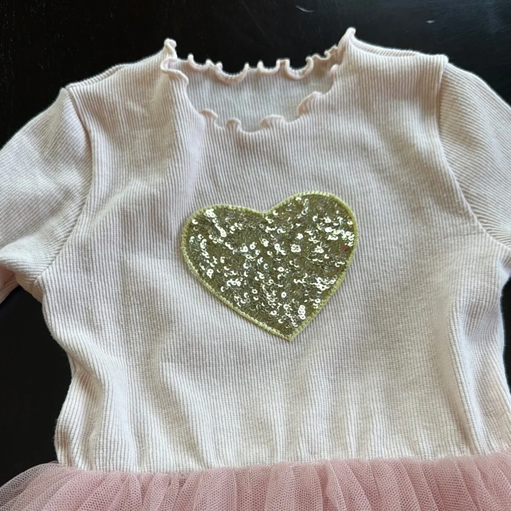 Pink and Gold Heart Kids Costume Dress